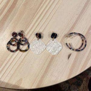 LOFT Multi Color Resin Earrings (3 Pairs)